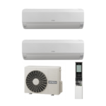 Aparat aer conditionat Mokai Hitachi, sistem multi split pentru 2 incaperi, unitati exterioare cu o putere de 9000 BTU/h,12000 BTU/h