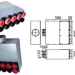 DISTRIBUITOR TUBULATURA ROTUNDA, DN160 10x DN75/63, 10 CAI