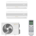 Aparat aer conditionat Goldsense Defender, sistem multisplit doua incaperi 9000 btu/h, I Feel, filtru carbon activ, auto curatare, smart air flow